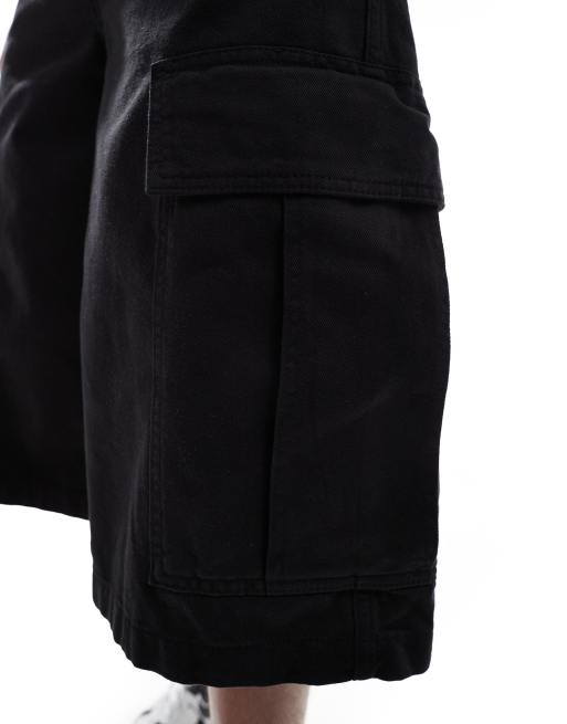 ASOS DESIGN – Svarta, långa cargoshorts, 5 av 5