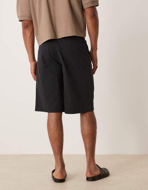 ASOS DESIGN – Svarta, långa shorts med plissering, 4 av 5