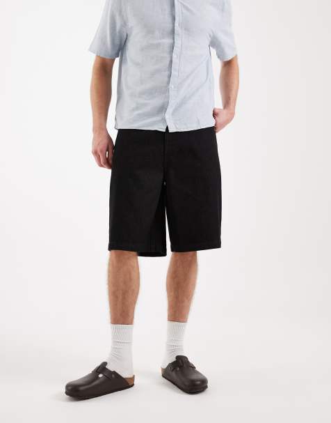 ASOS DESIGN – Svarta, lediga jeansshorts - view 1