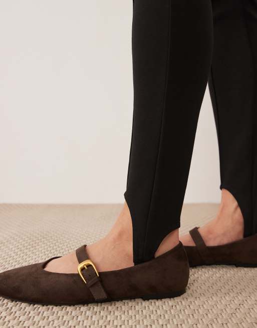 ASOS DESIGN – Svarta leggings i med stråveck och fothällor, 2 av 5