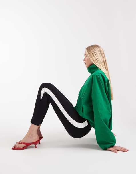 ASOS DESIGN – Svarta leggings med vit sidorand - view 1