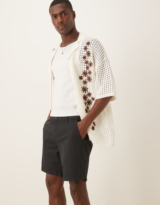 ASOS DESIGN – Svarta, medellånga chinoshorts med resårmidja, 4 av 5