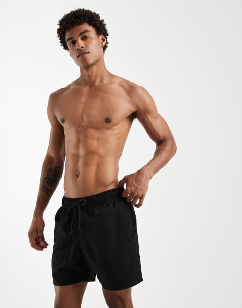 ASOS DESIGN – Svarta mellanlånga badshorts - view 1