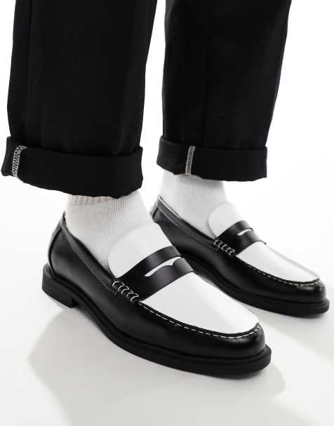 ASOS DESIGN – Svarta och vita pennyloafers - view 1