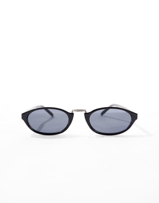 ASOS DESIGN – Svarta, ovala glasögon med svarta glas  , 4 av 4