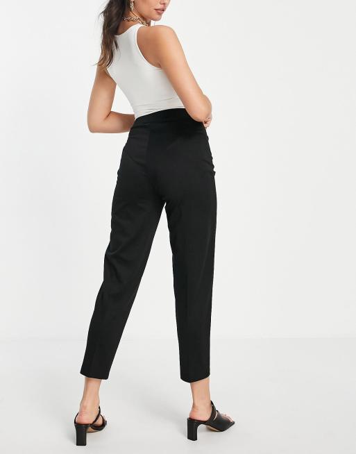 ASOS DESIGN – Svarta peg-byxor i courtellejersey med stråveck, 4 av 4