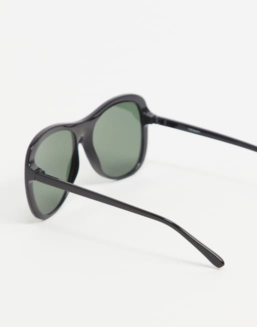 ASOS DESIGN – Svarta pilotsolglasögon i oversize med plastbågar - BLACK, 2 av 4