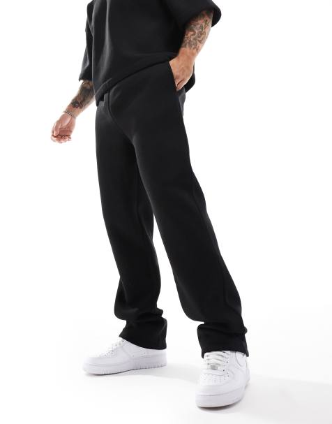 ASOS DESIGN – Svarta, raka mjukisbyxor, del av set - view 1
