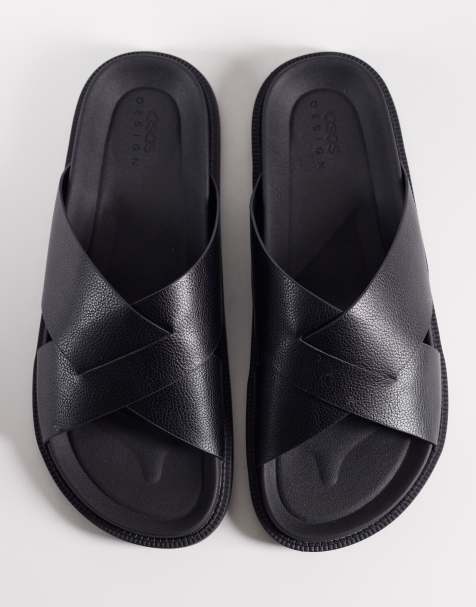 ASOS DESIGN – Svarta sandaler med korsade remmar - view 1