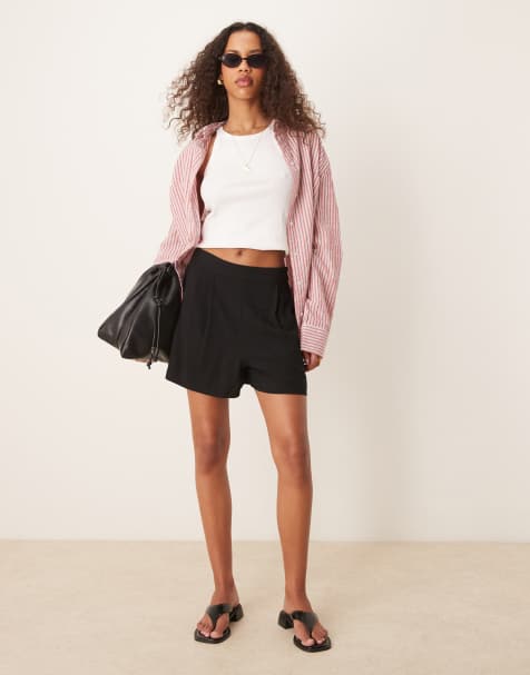 ASOS DESIGN – Svarta shorts i dra på-stil - view 1