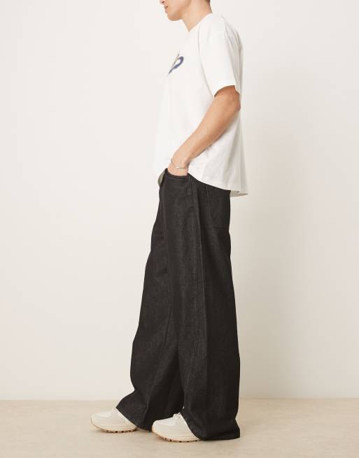 ASOS DESIGN – Svarta, sköljtvättade, superbaggy jeans, 3 av 5