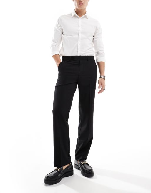 ASOS DESIGN – Svarta smokingbyxor med raka ben