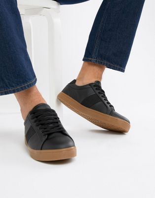 ASOS DESIGN – Svarta sneakers med gummisula