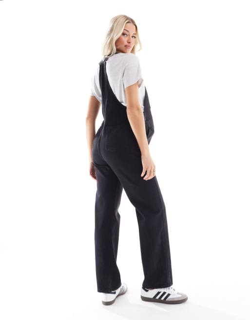 ASOS DESIGN – Svarta snickarbyxor i denim, mammakläder, 2 av 4