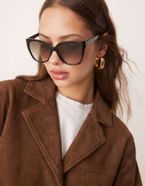 ASOS DESIGN – Svarta solglasögon i cateye-modell - view 1