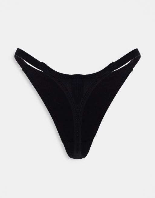 ASOS DESIGN – Svarta stringtrosor i bomull i 3-pack, 3 av 4