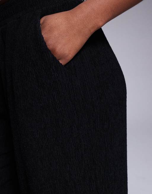 ASOS DESIGN – Svarta strukturerade byxor med vida ben, 4 av 5
