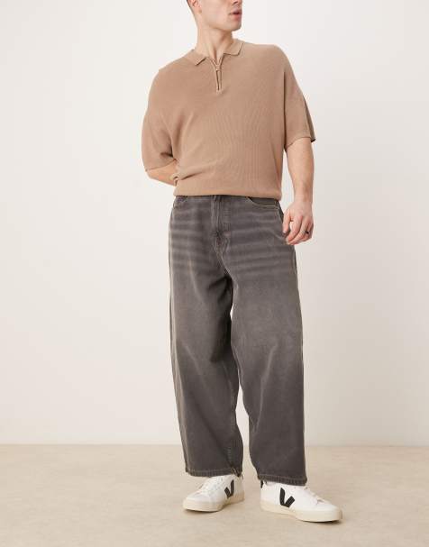 ASOS DESIGN – Svarta, tvättade, baggy jeans i oversize - view 1