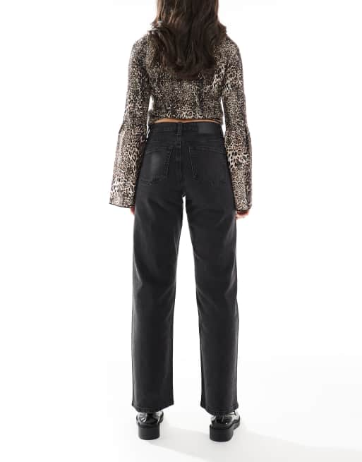 ASOS DESIGN – Svarta, tvättade och raka jeans med komfortstretch, 3 av 5