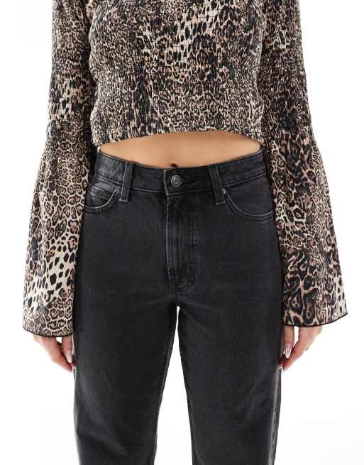 ASOS DESIGN – Svarta, tvättade och raka jeans med komfortstretch, 5 av 5