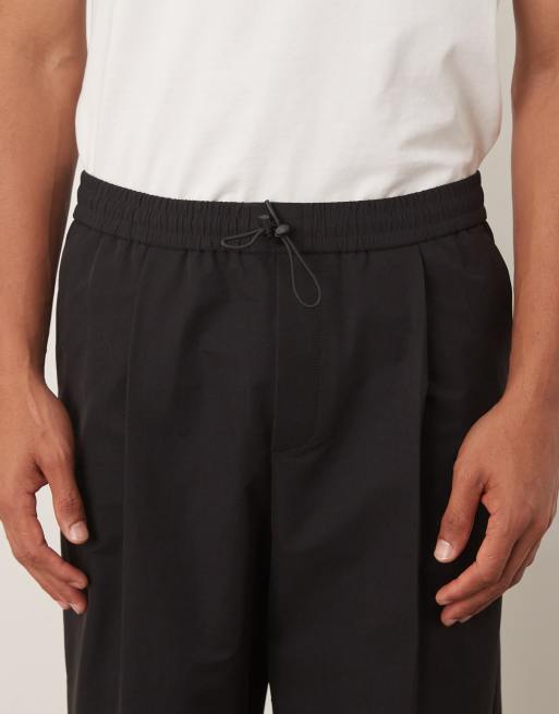 ASOS DESIGN – Svarta, vardagliga byxor i tech-material med vid ben, del av kostym, 5 av 5
