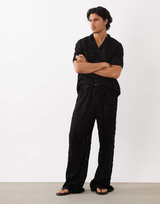 ASOS DESIGN – Svarta, virkade byxor, 2 av 5