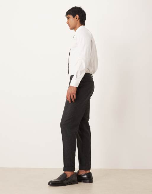 ASOS DESIGN – Svartrutiga, smala kostymbyxor i ylletyg, del av kostym, 3 av 5