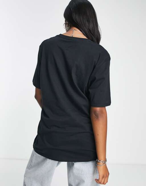 ASOS DESIGN – Svarttvättad oversized t-shirt med motorcykeltryck, 4 av 4
