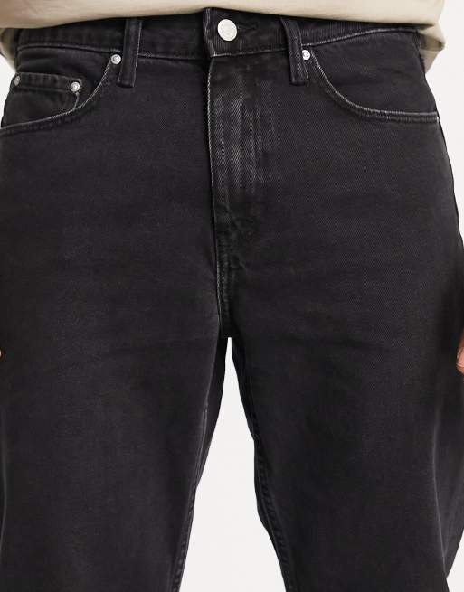 ASOS DESIGN – Svarttvättade jeans med raka ben, 3 av 4