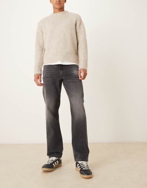 ASOS DESIGN – Svarttvättade jeans med raka ben - view 1