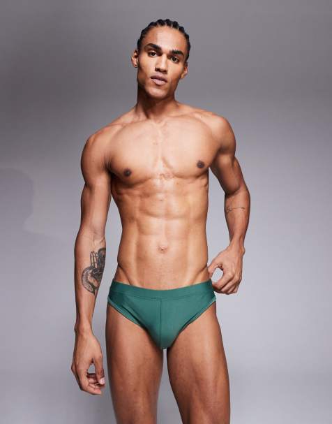 ASOS DESIGN - Svømmebriefs i khaki - view 1