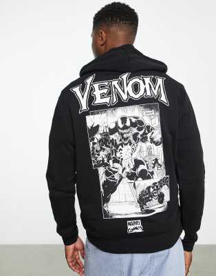 ASOS DESIGN - Sweat à capuche avec imprimé marvel Venom - Noir