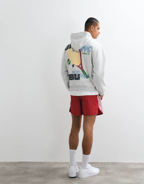 ASOS DESIGN - Sweat à capuche avec imprimé padel - Gris chiné - view 1