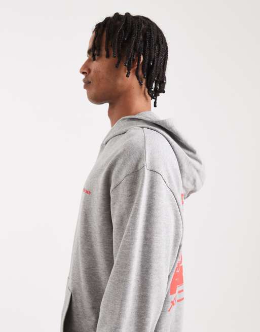 ASOS DESIGN - Sweat à capuche avec imprimé voiture rouge - Gris chiné, 4 de 5