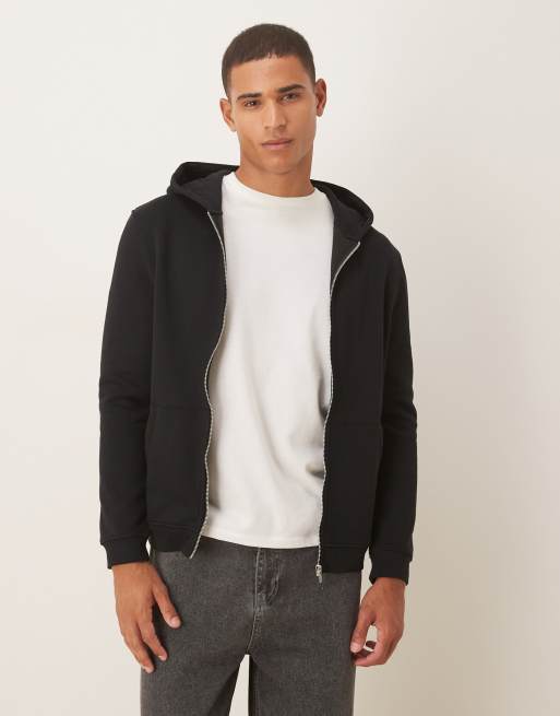 ASOS DESIGN - Sweat à capuche basique à fermeture éclair - Noir