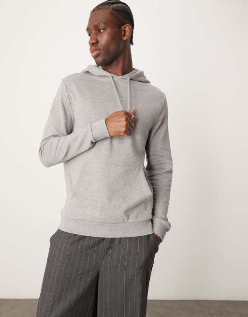 ASOS DESIGN - Sweat à capuche basique - Gris chiné