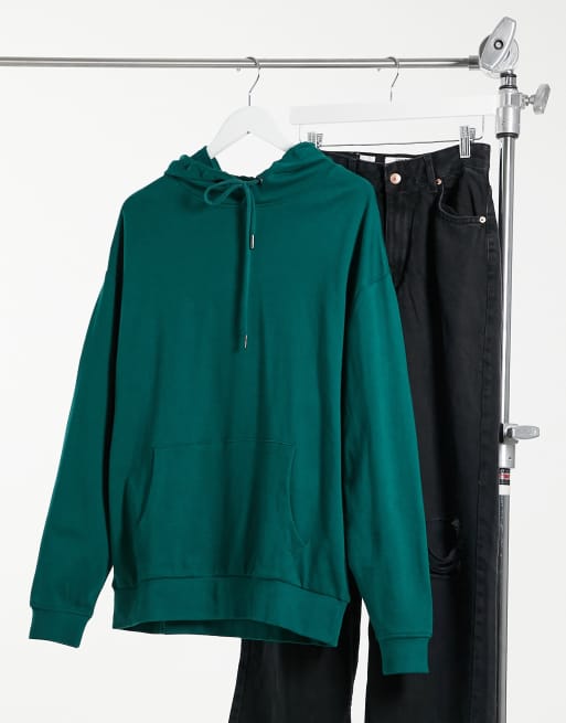ASOS DESIGN - Sweat à capuche boyfriend super oversize en coton - Vert forêt - MGREEN