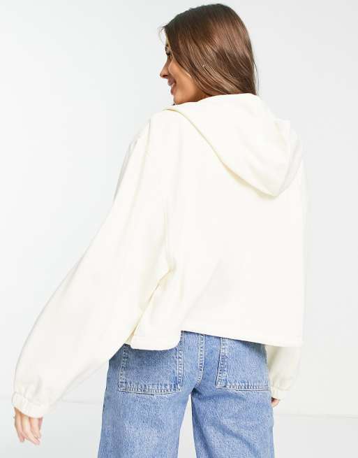 ASOS DESIGN - Sweat à capuche coupe carrée à fermeture éclair - Crème, 2 de 4