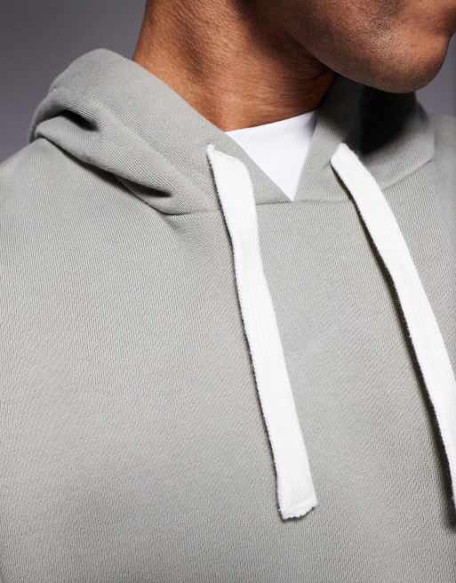 ASOS DESIGN - Sweat à capuche coupe carrée ultra oversize d'ensemble en tissu épais - Vert délavé, 4 de 5