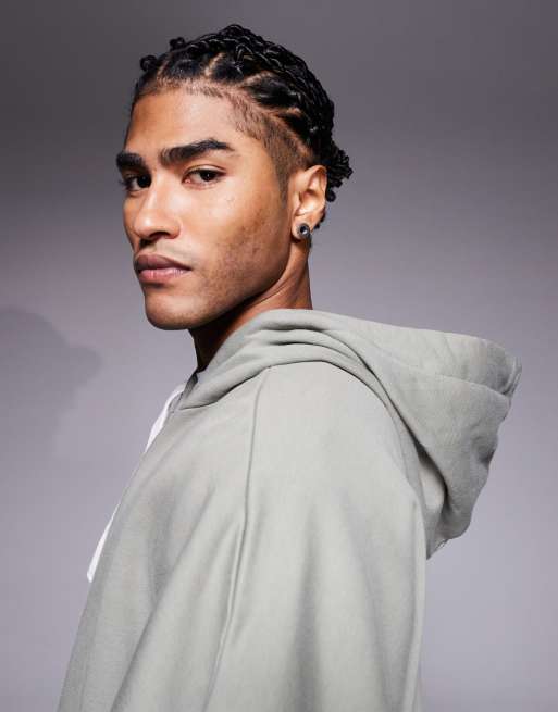 ASOS DESIGN - Sweat à capuche coupe carrée ultra oversize d'ensemble en tissu épais - Vert délavé, 5 de 5