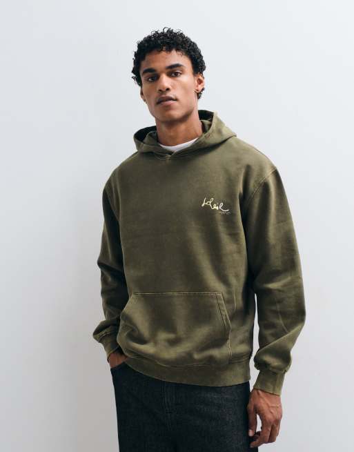 ASOS DESIGN - Sweat à capuche décontracté à imprimé fleurs - Kaki délavé, 4 de 5