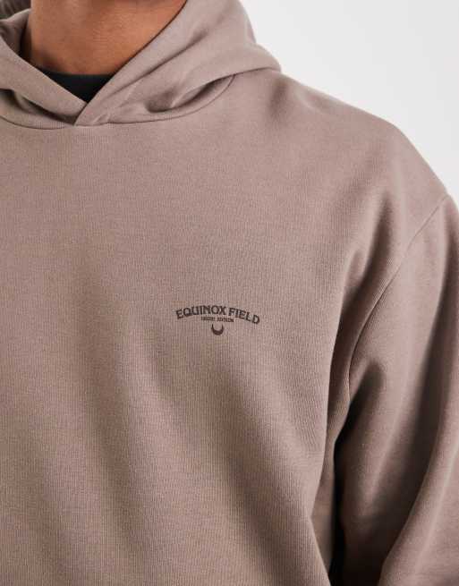 ASOS DESIGN - Sweat à capuche décontracté avec imprimé céleste - Marron, 3 de 5