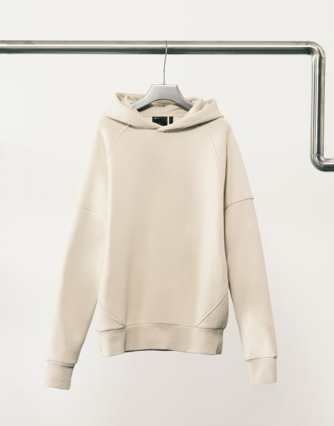 ASOS DESIGN - Sweat à capuche décontracté coupe carrée - Beige - view 1