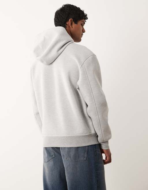 ASOS DESIGN - Sweat à capuche décontracté en tissu épais imitation néoprène - Gris chiné, 4 de 5