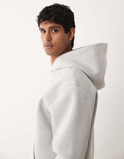 ASOS DESIGN - Sweat à capuche décontracté en tissu épais imitation néoprène - Gris chiné, 5 de 5