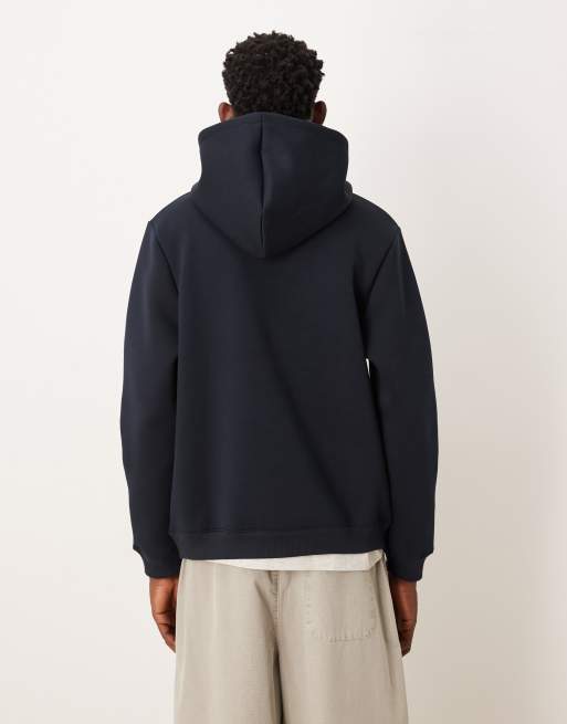 ASOS DESIGN - Sweat à capuche décontracté en tissu imitation néoprène épais - Bleu marine, 3 de 5