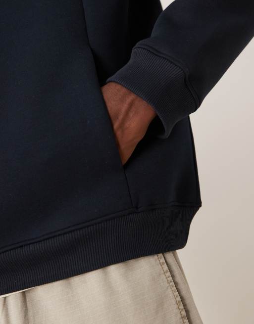 ASOS DESIGN - Sweat à capuche décontracté en tissu imitation néoprène épais - Bleu marine, 5 de 5