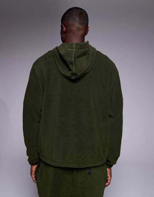ASOS DESIGN - Sweat à capuche d'ensemble décontracté en polaire - Vert, 3 de 5