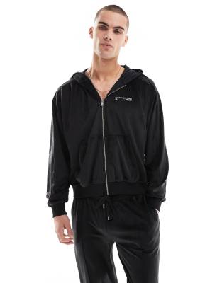 Veste à capuche zippée en velours - Bleu marine - ENFANT | H&M FR