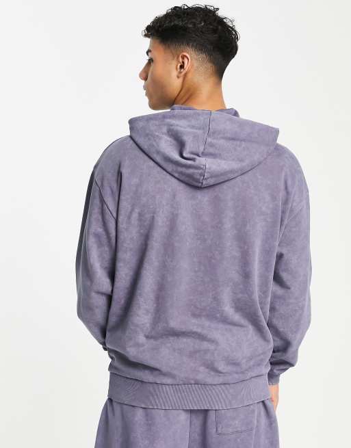 ASOS DESIGN - Sweat à capuche d'ensemble oversize avec imprimé Arizona universitaire - Bleu marine délavé vintage, 4 de 4